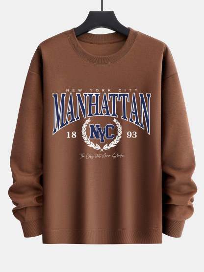 Manhattan Varsity Print Relax Fit Sweatshirt-Mitchell Shoes