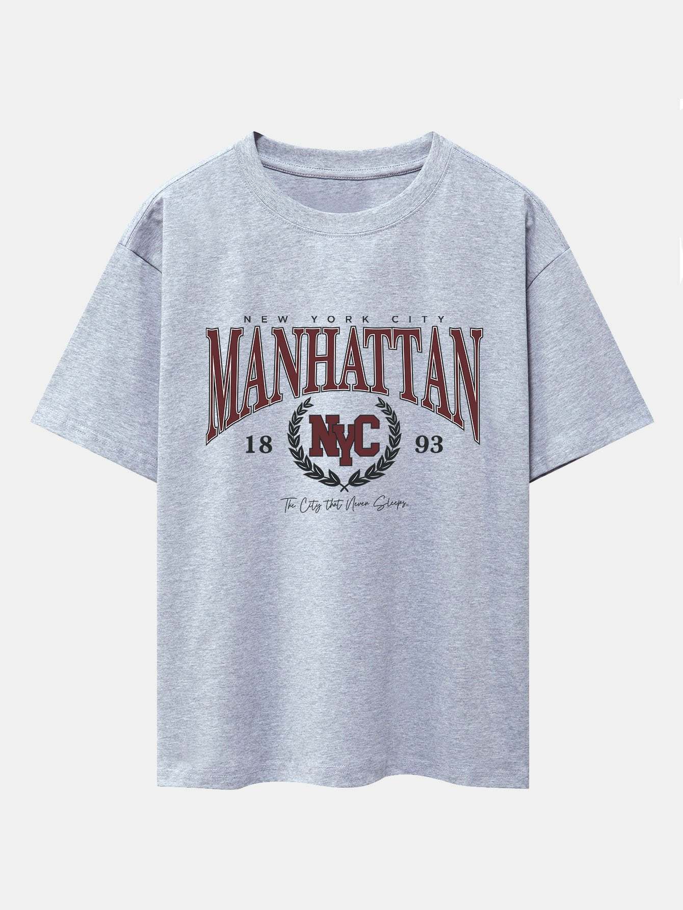 Manhattan Varsity Print Heavy Weight Oversize T-Shirt-Mitchell Shoes