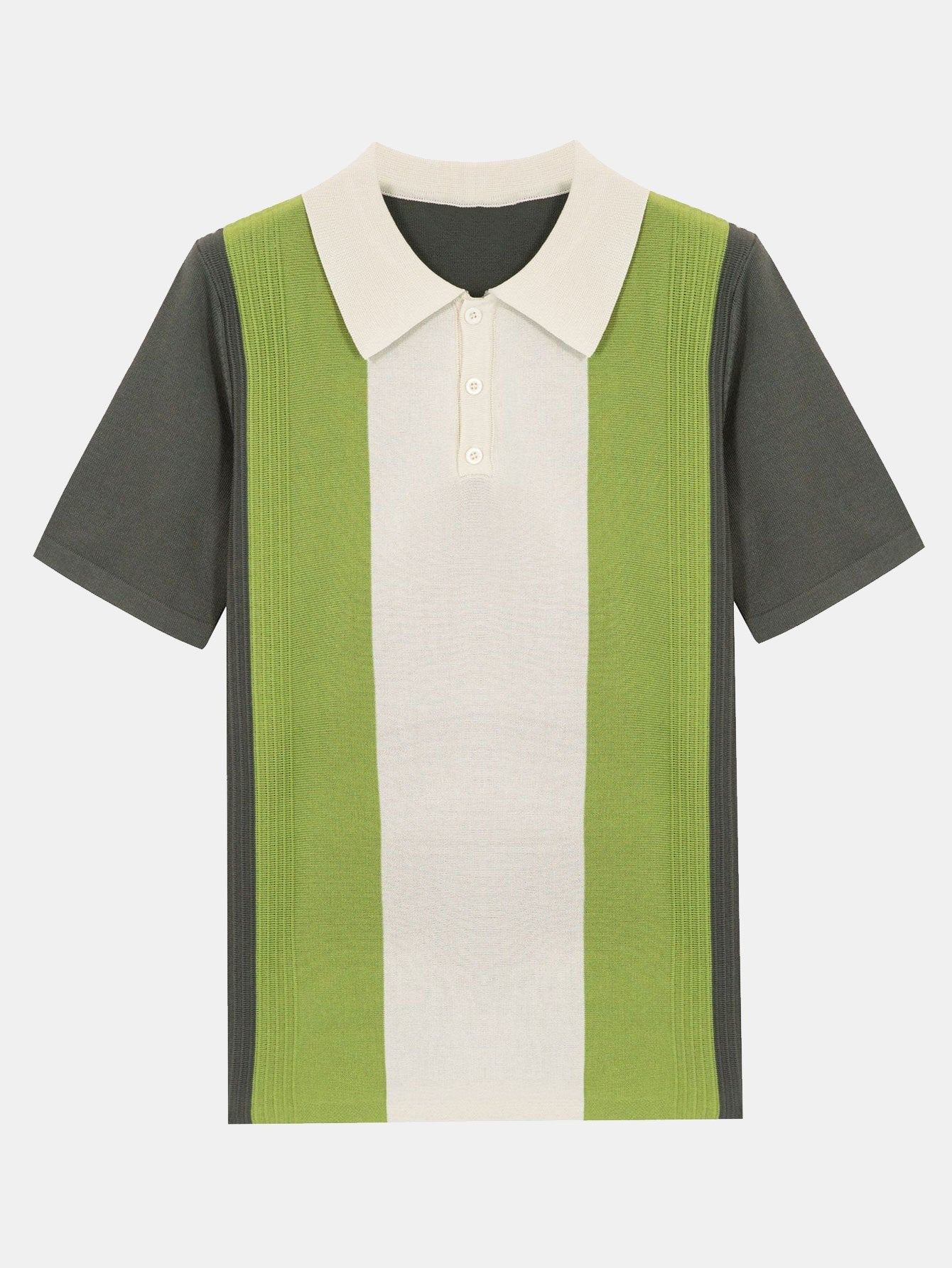 Striped Short Sleeve Color Block Sweater Polo-Mitchell Shoes