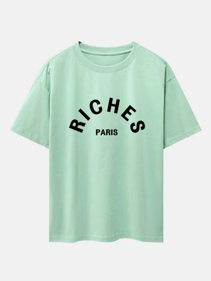 Riches Paris Print Oversize T-Shirt-Mitchell Shoes