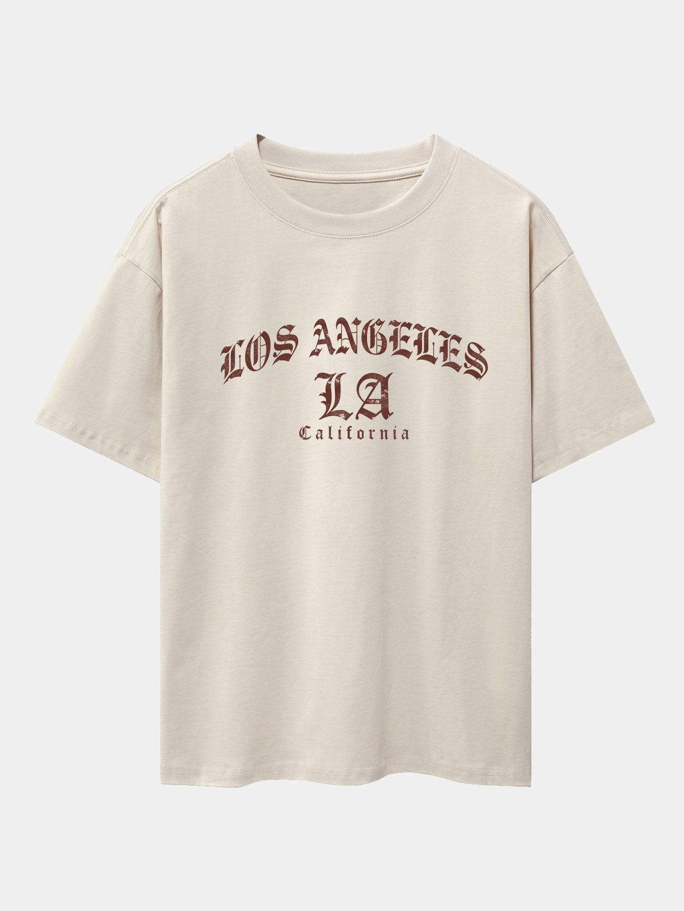 Gothic Los Angeles Print Oversize T-Shirt-Mitchell Shoes