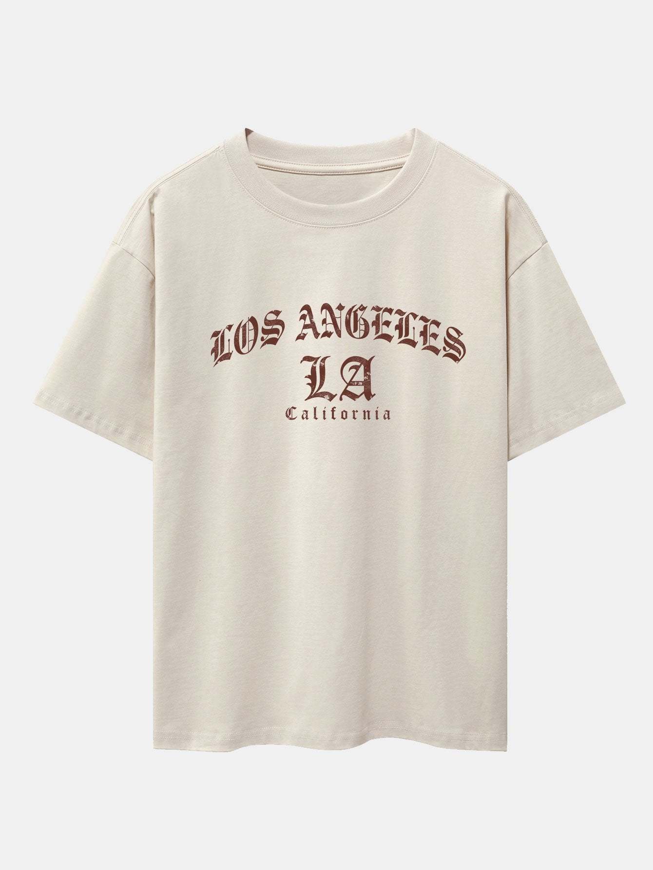 Gothic Los Angeles Print Oversize T-Shirt-Mitchell Shoes
