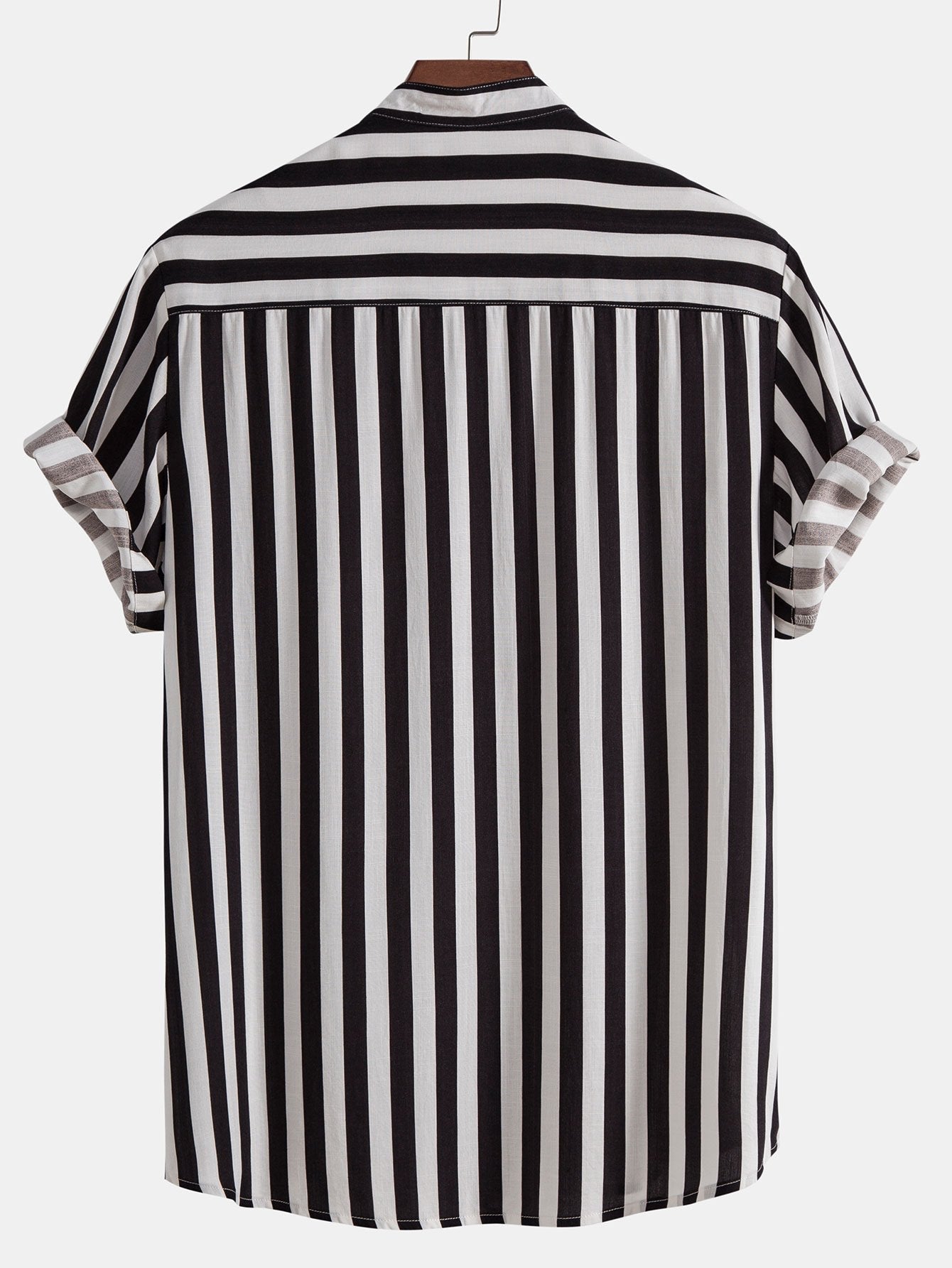 Striped Stand Collar Shirt & Swim Shorts-Mitchell Shoes