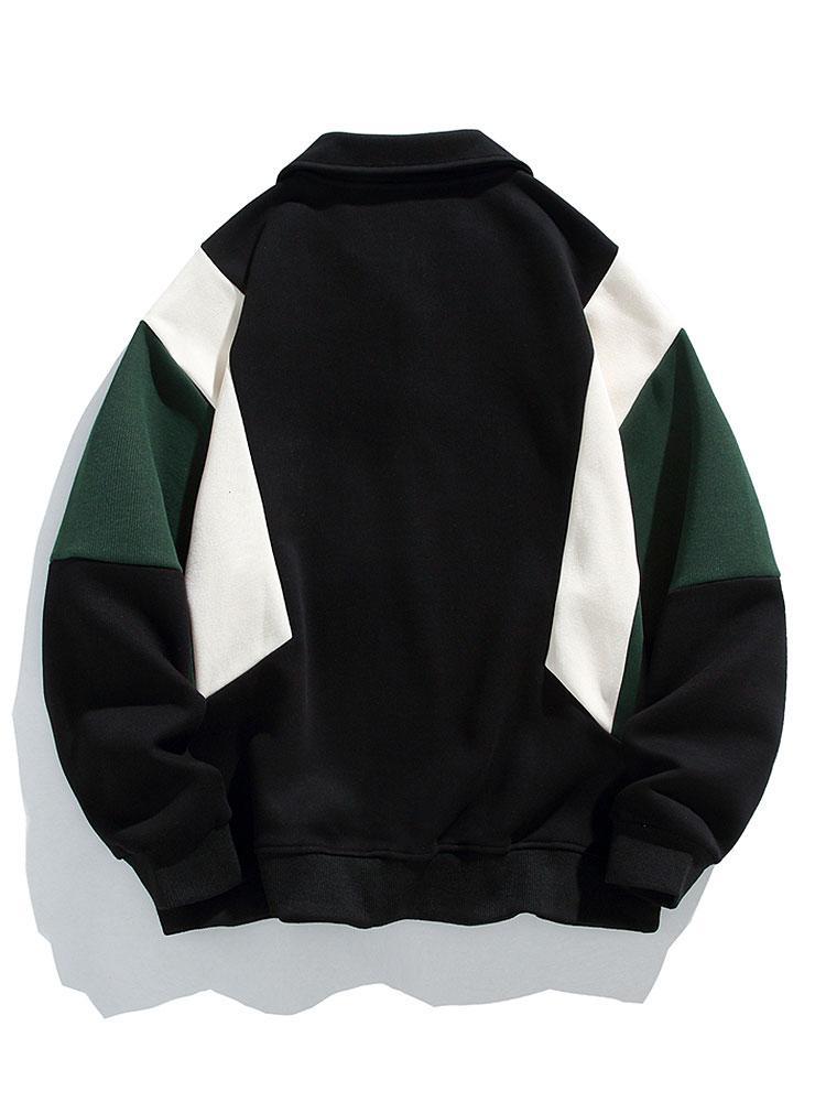 Relax Fit Color Block Polo Sweatshirt-Mitchell Shoes