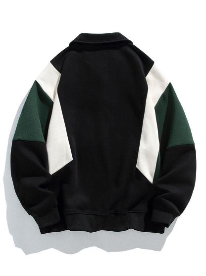 Relax Fit Color Block Polo Sweatshirt-Mitchell Shoes