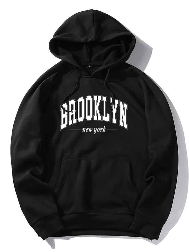 Brooklyn Letter Print Hoodie-Mitchell Shoes