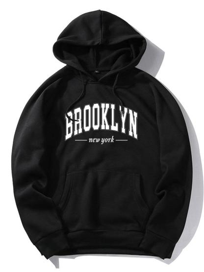 Brooklyn Letter Print Hoodie-Mitchell Shoes
