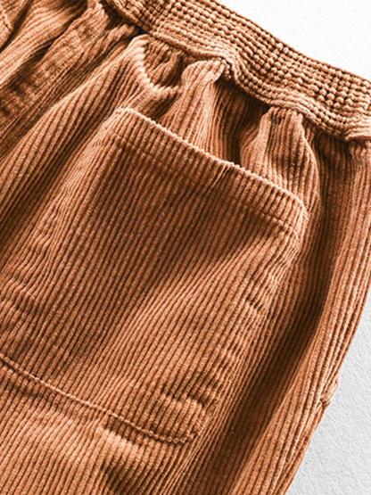Cotton Corduroy Cropped Pants-Mitchell Shoes