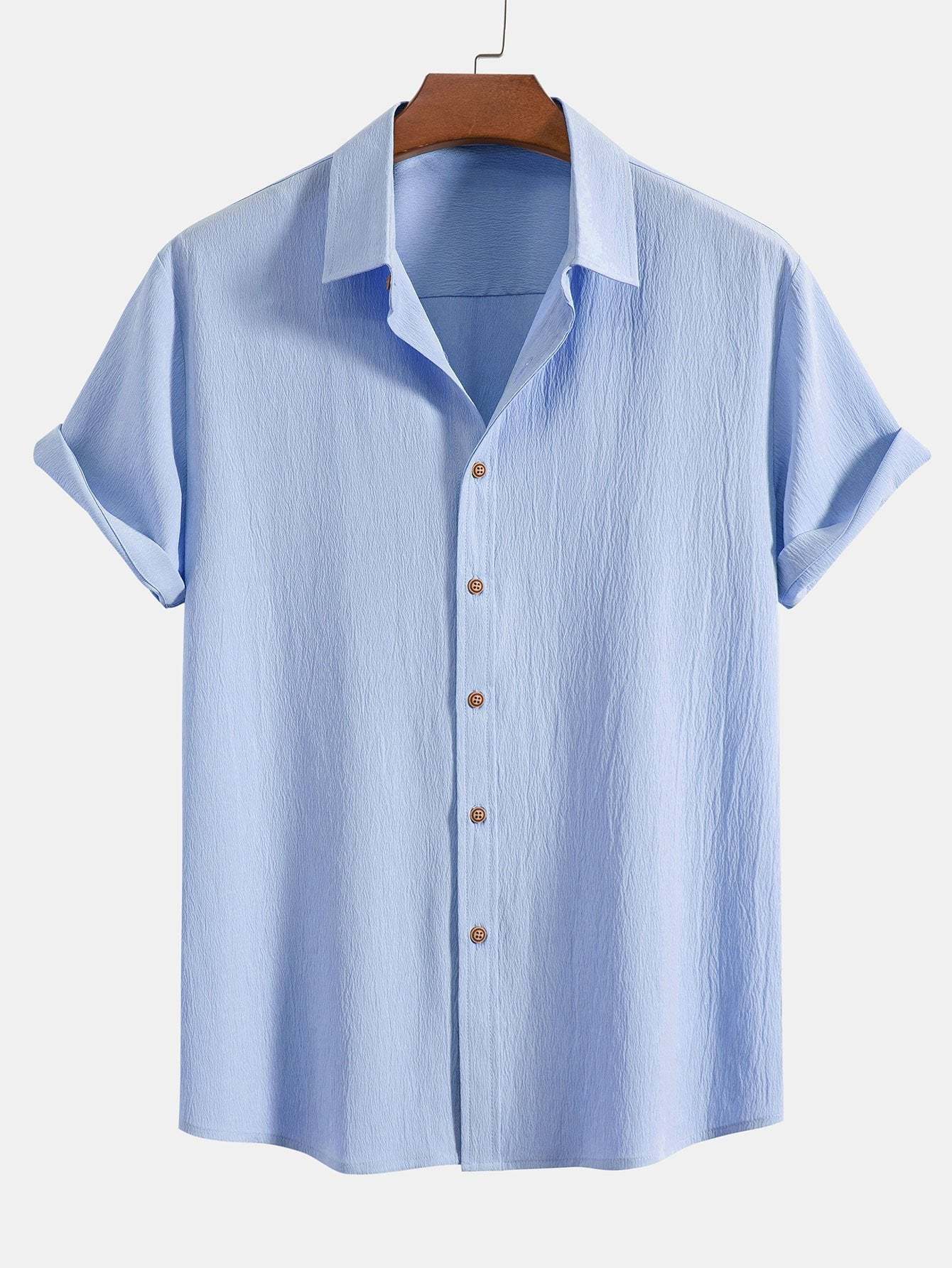Wrinkled Textured Shirt & Shorts-Mitchell Shoes