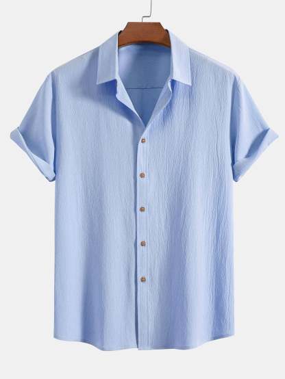Wrinkled Textured Shirt & Shorts-Mitchell Shoes