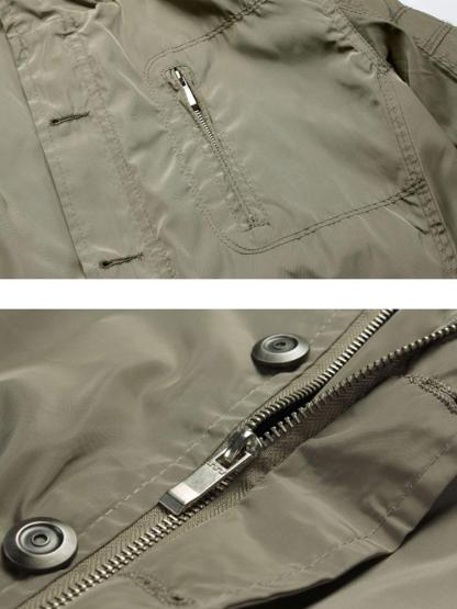 Button Up Funnel Neck Jacket-Mitchell Shoes