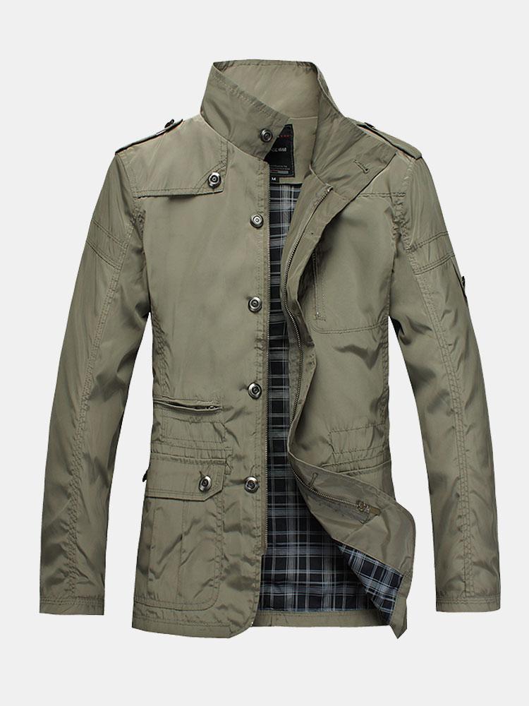 Button Up Funnel Neck Jacket-Mitchell Shoes