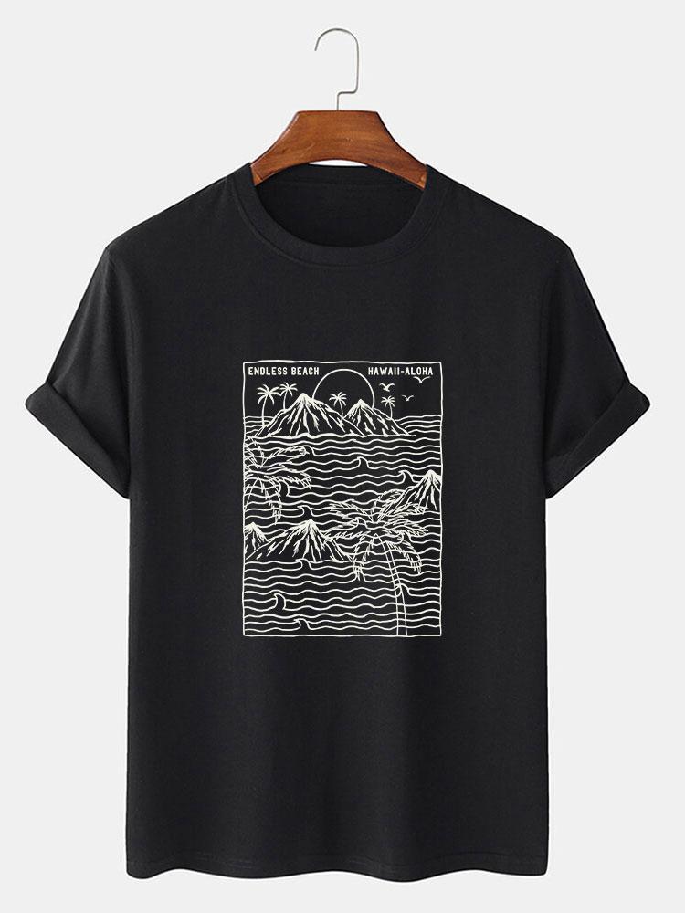 Wave Line Print T-Shirt-Mitchell Shoes