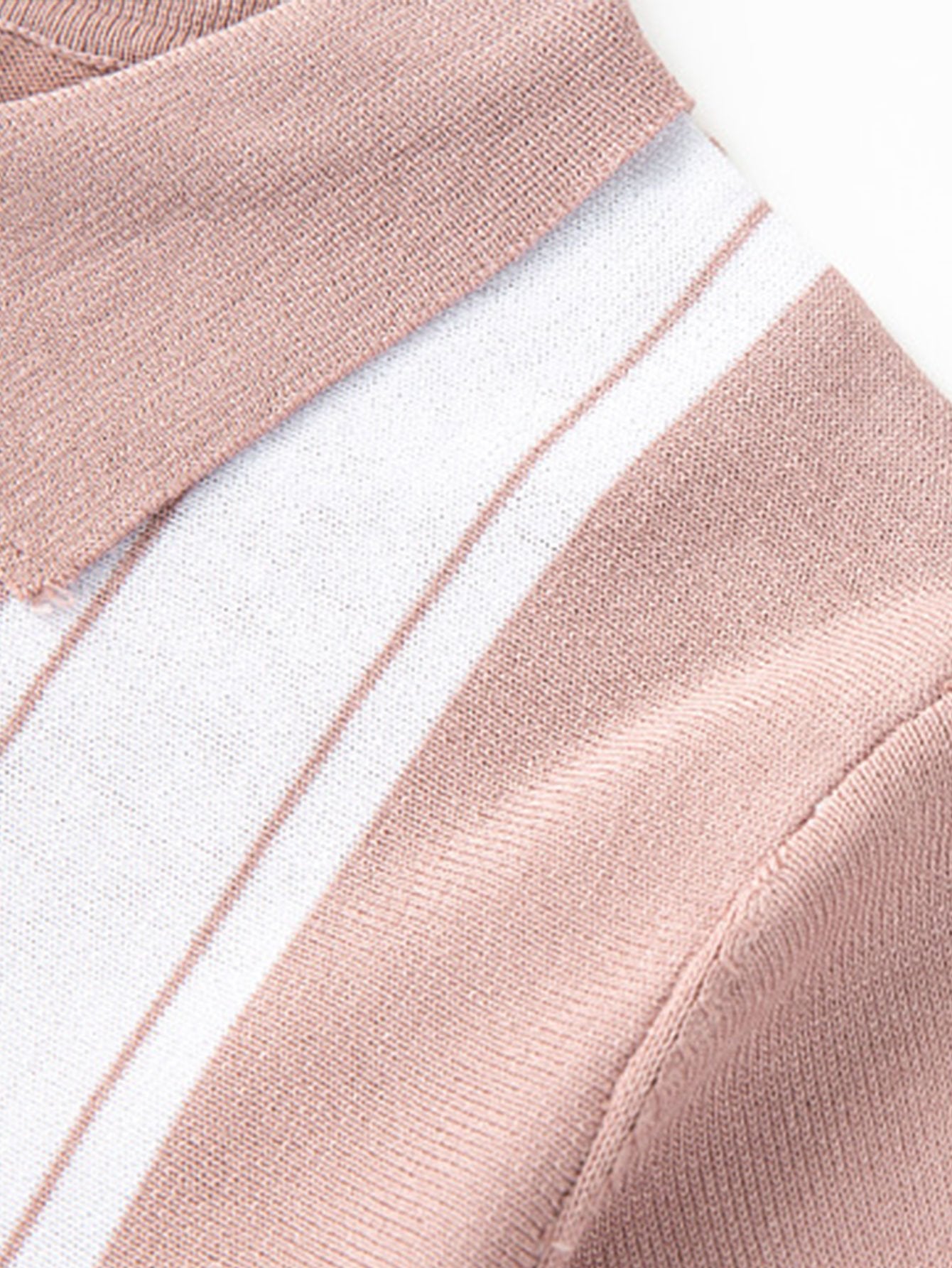 Striped Short Sleeve Sweater Polo-Mitchell Shoes