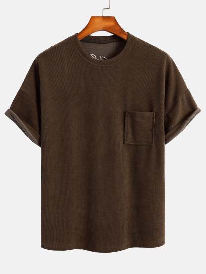 Dropped Shoulder Corduroy T-Shirt & Shorts-Mitchell Shoes