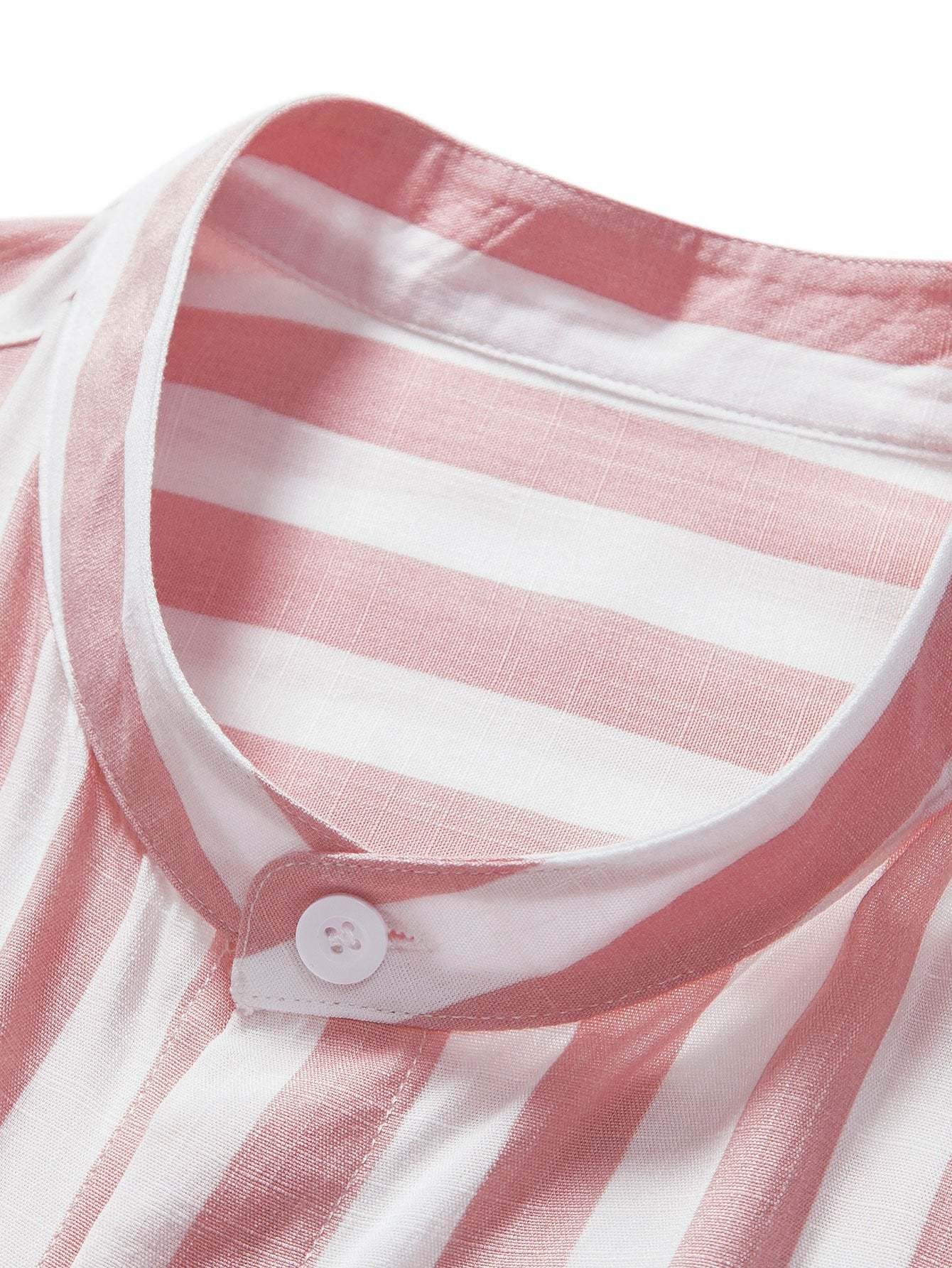 Striped Stand Collar Shirt-Mitchell Shoes