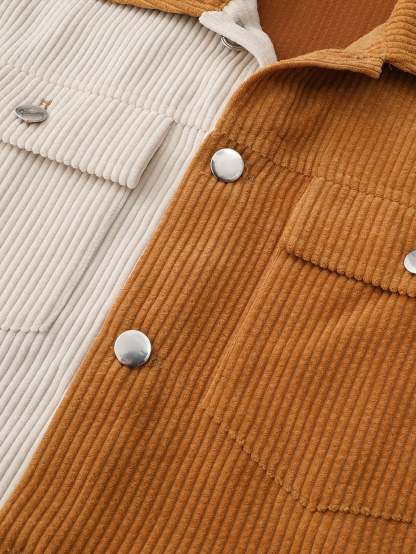 Color Block Corduroy Jacket-Mitchell Shoes