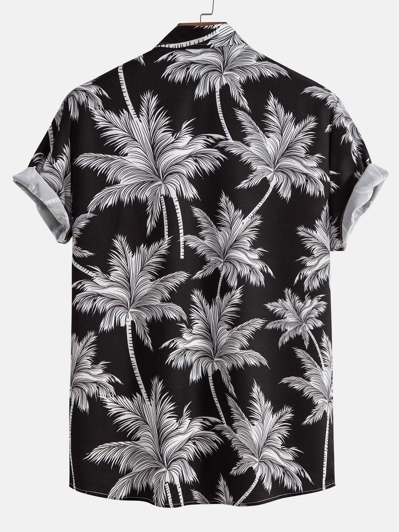 Palm Tree Print Button Up Shirt-Mitchell Shoes
