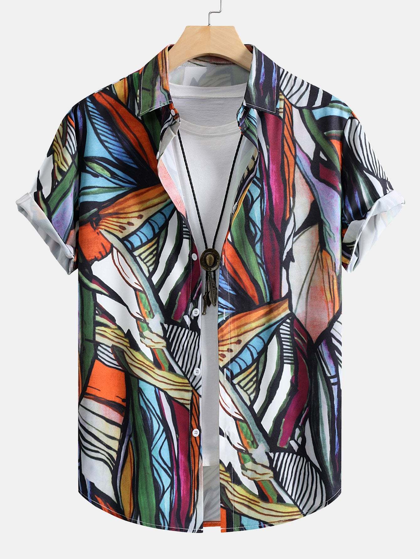 Abstract Print Shirt-Mitchell Shoes