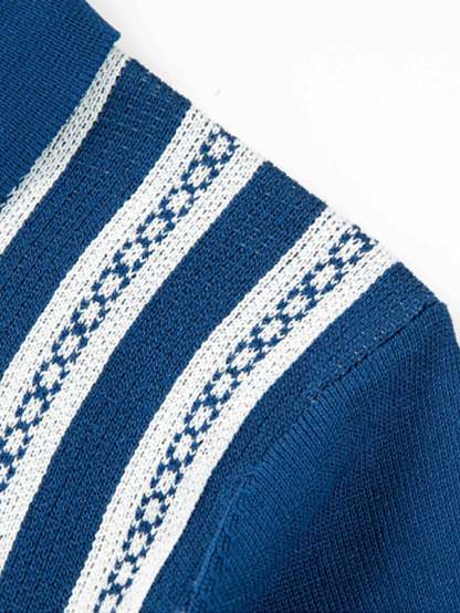 Striped Short Sleeve Sweater Polo-Mitchell Shoes