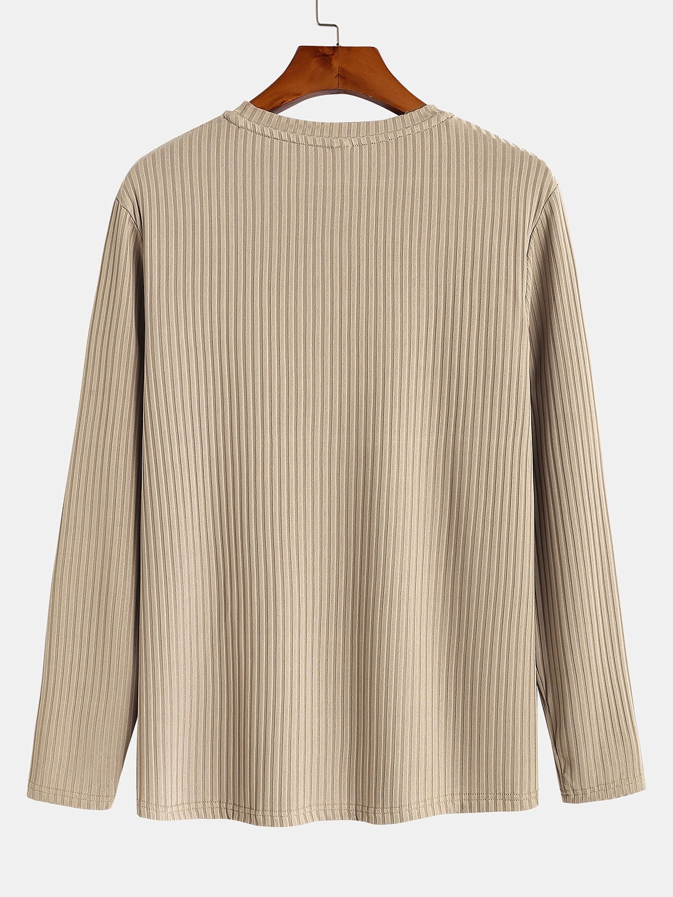 Muscle Fit Long Sleeved Ribbed T-Shirt-Mitchell Shoes