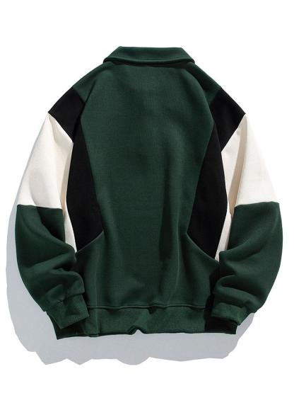 Relax Fit Color Block Polo Sweatshirt-Mitchell Shoes
