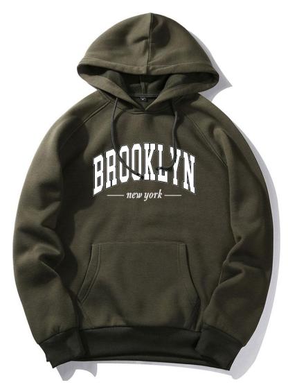 Brooklyn Letter Print Hoodie-Mitchell Shoes