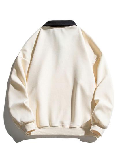 Relax Fit Contrast Polo Sweatshirt-Mitchell Shoes