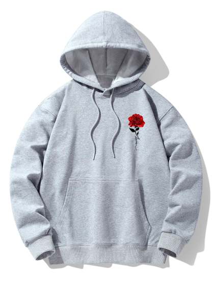 Rose Print Cotton Blend Hoodie & Jogger Pants-Mitchell Shoes
