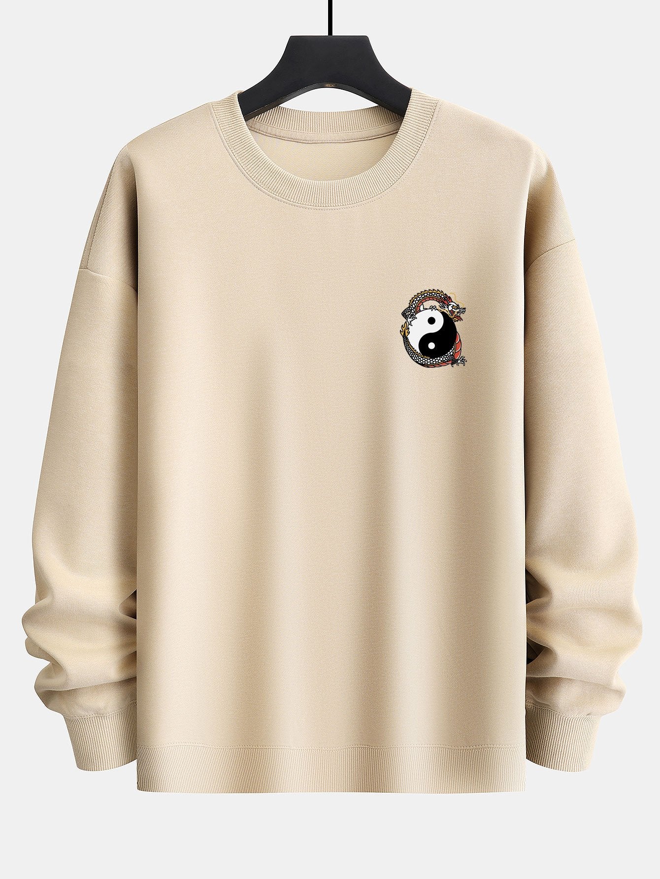Dragon Slogan Back Print Relax Fit Sweatshirt-Mitchell Shoes