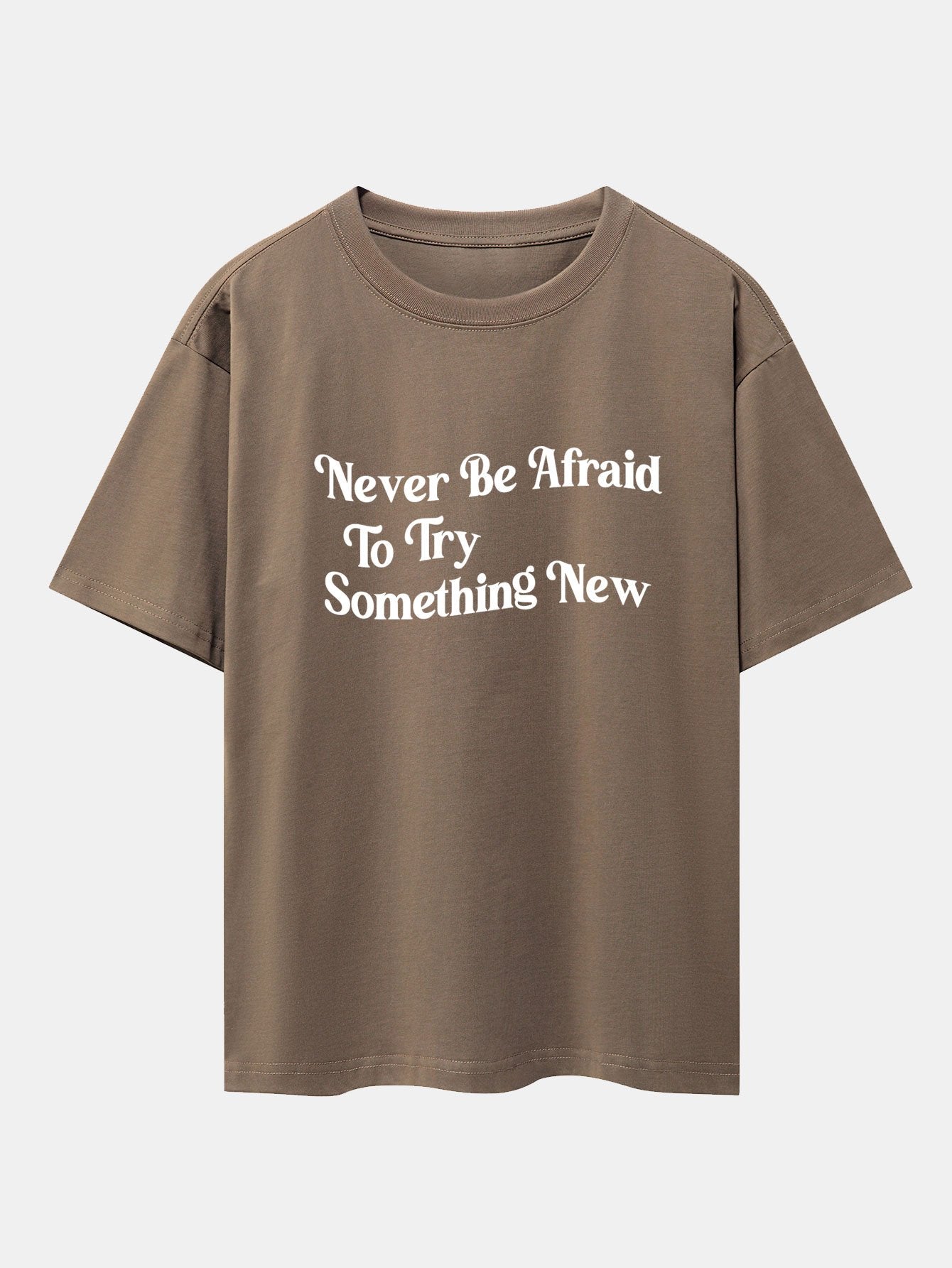 Slogan Print Drop Shoulder Oversize T-Shirt-Mitchell Shoes
