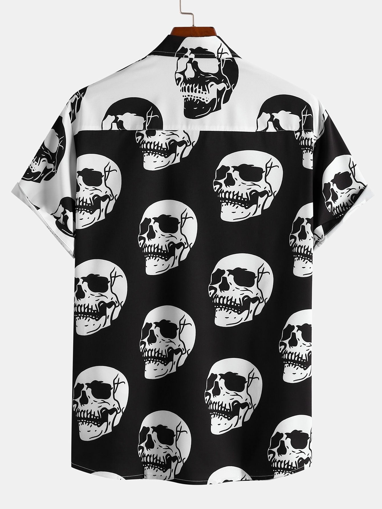 Two Tone Skull Print Shirt-Mitchell Shoes