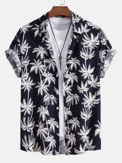 Palm Tree Print Shirt & Swim Shorts-Mitchell Shoes