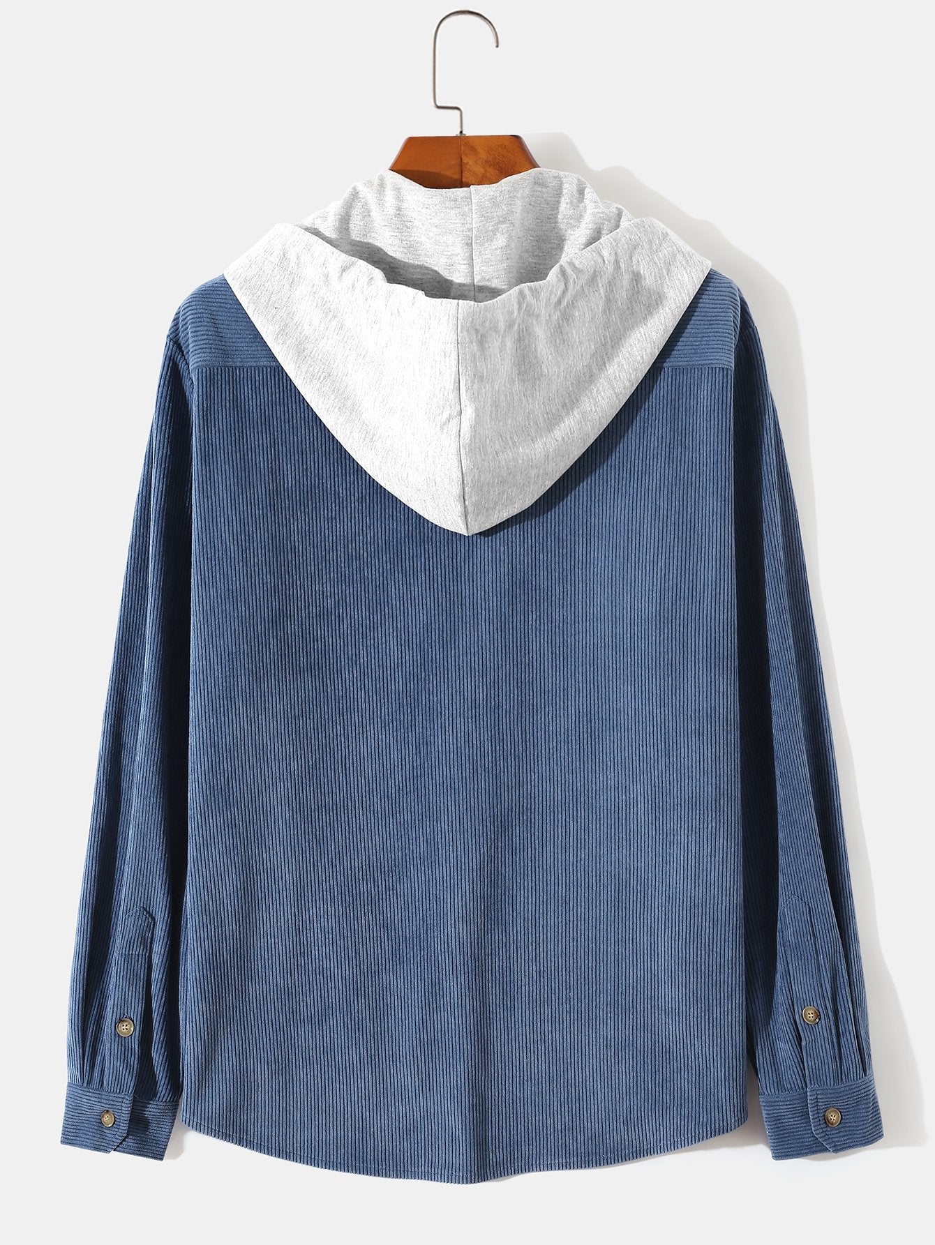 Long Sleeve Hooded Corduroy Overshirt-Mitchell Shoes