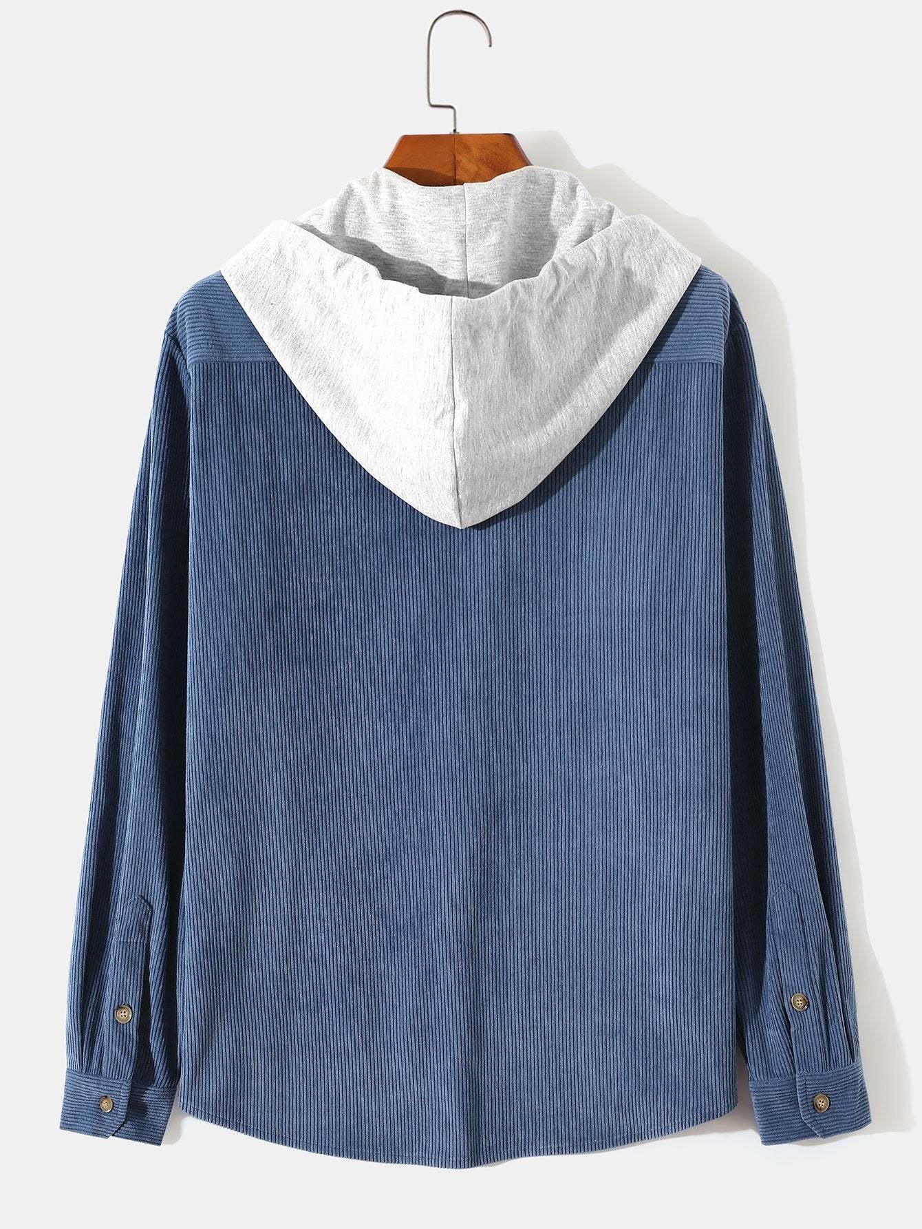 Long Sleeve Hooded Corduroy Overshirt-Mitchell Shoes