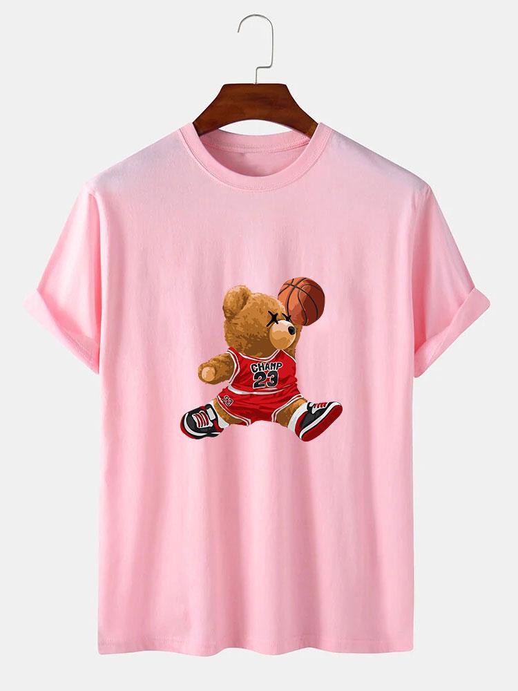 Basketball Player Bear Print T-Shirt-Mitchell Shoes