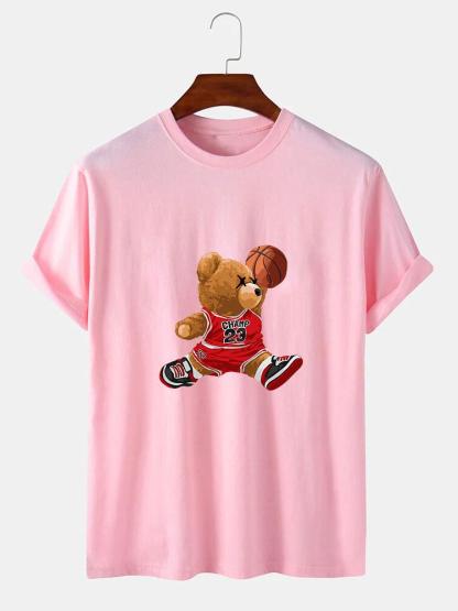 Basketball Player Bear Print T-Shirt-Mitchell Shoes