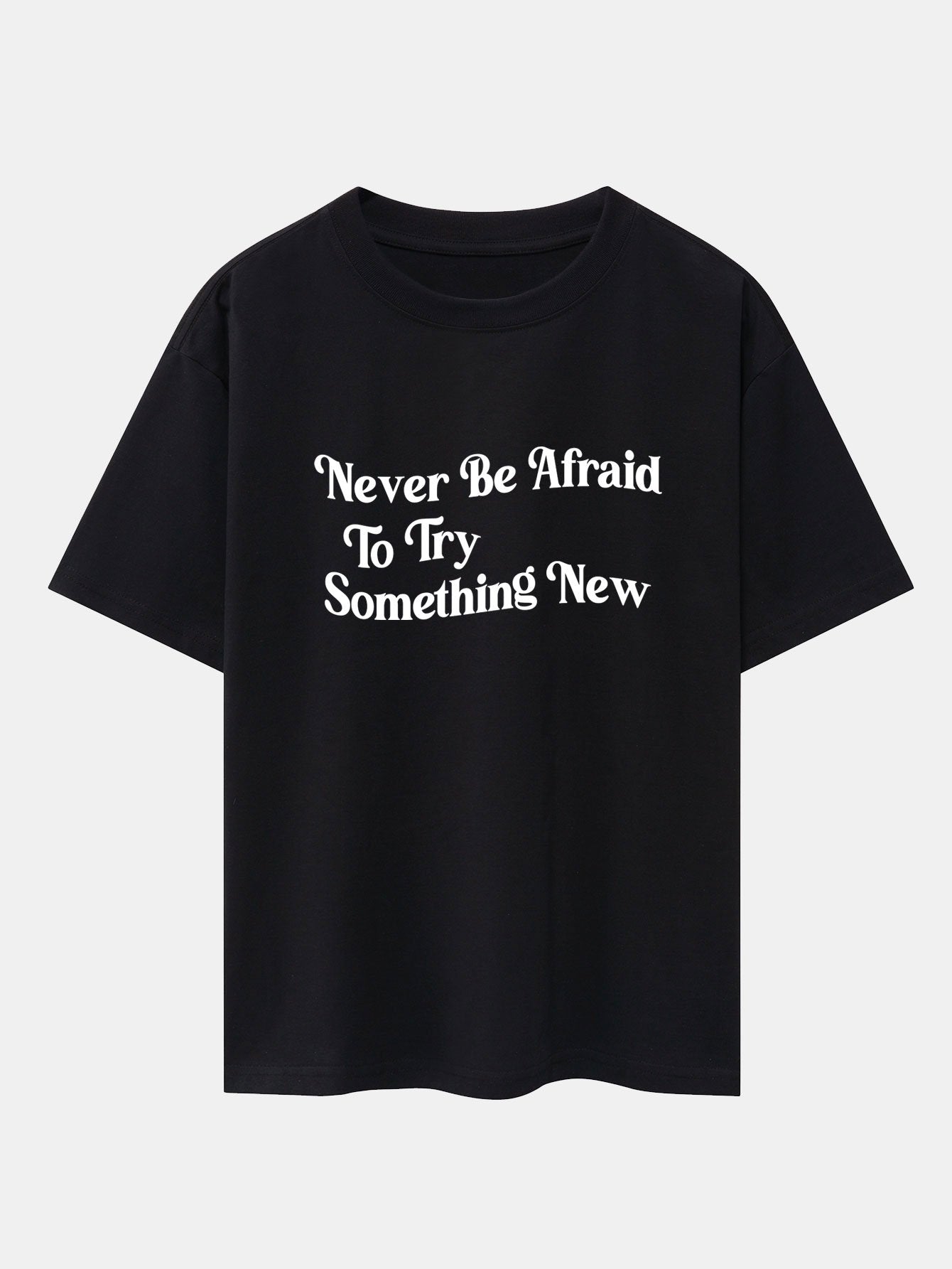Slogan Print Drop Shoulder Oversize T-Shirt-Mitchell Shoes