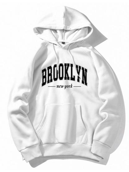 Brooklyn Letter Print Hoodie-Mitchell Shoes