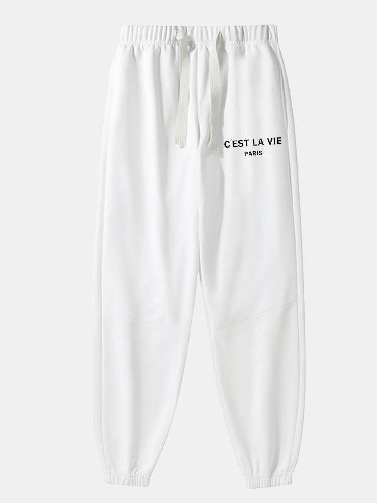 Paris Print Cotton Blend Jogger Pants-Mitchell Shoes