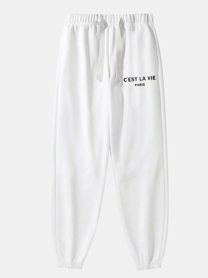 Paris Print Cotton Blend Jogger Pants-Mitchell Shoes