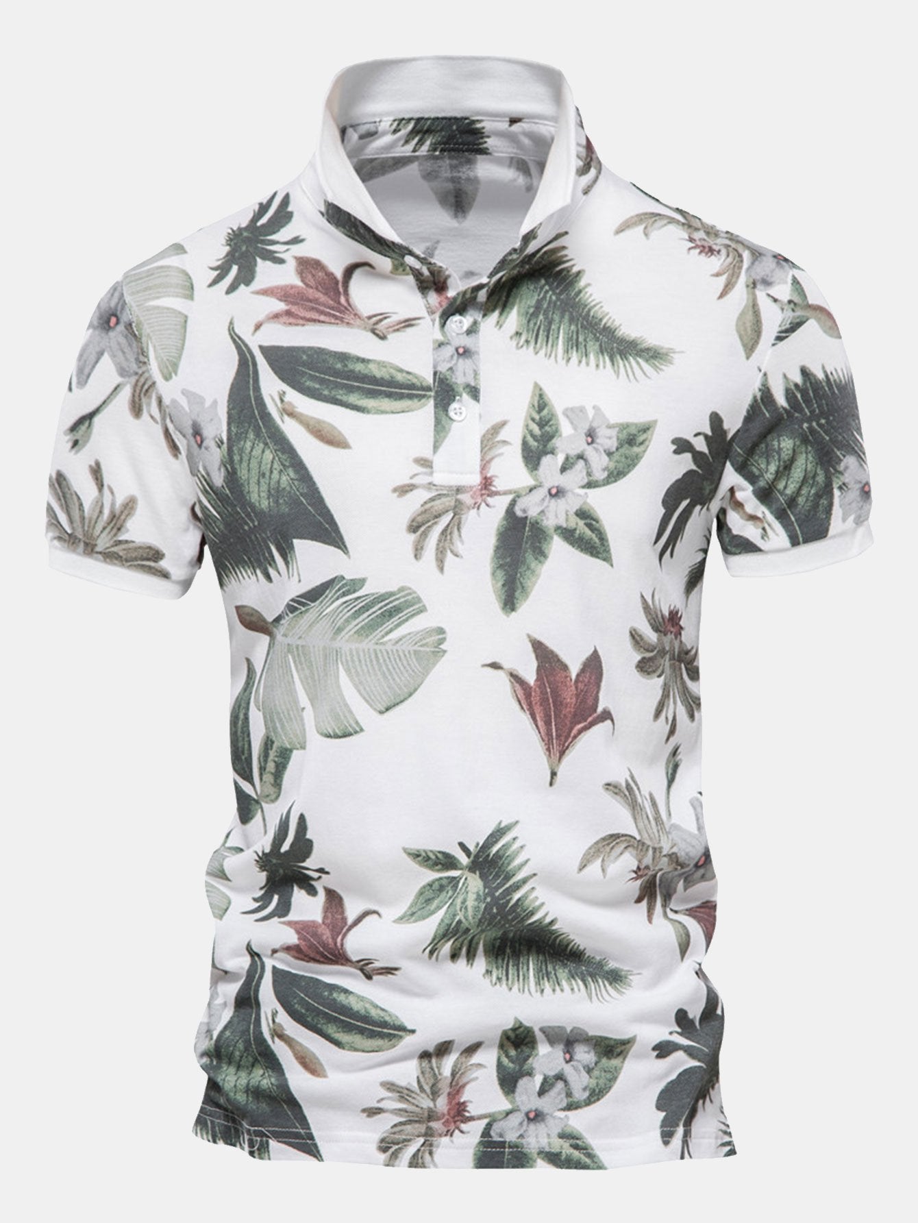 Tropical Print Polo Shirt-Mitchell Shoes