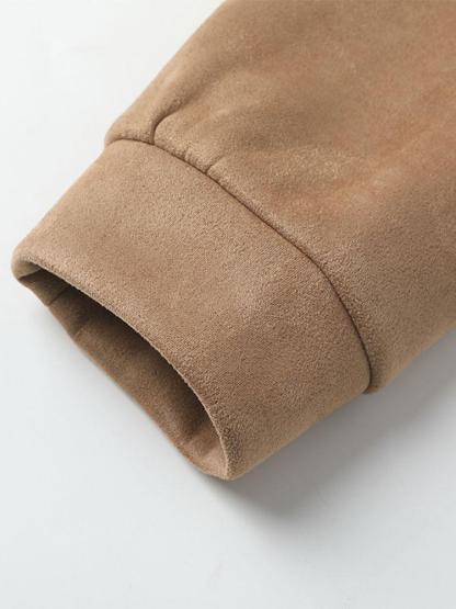 2 In 1 Faux Suede Crew Neck Sweatshirt-Mitchell Shoes