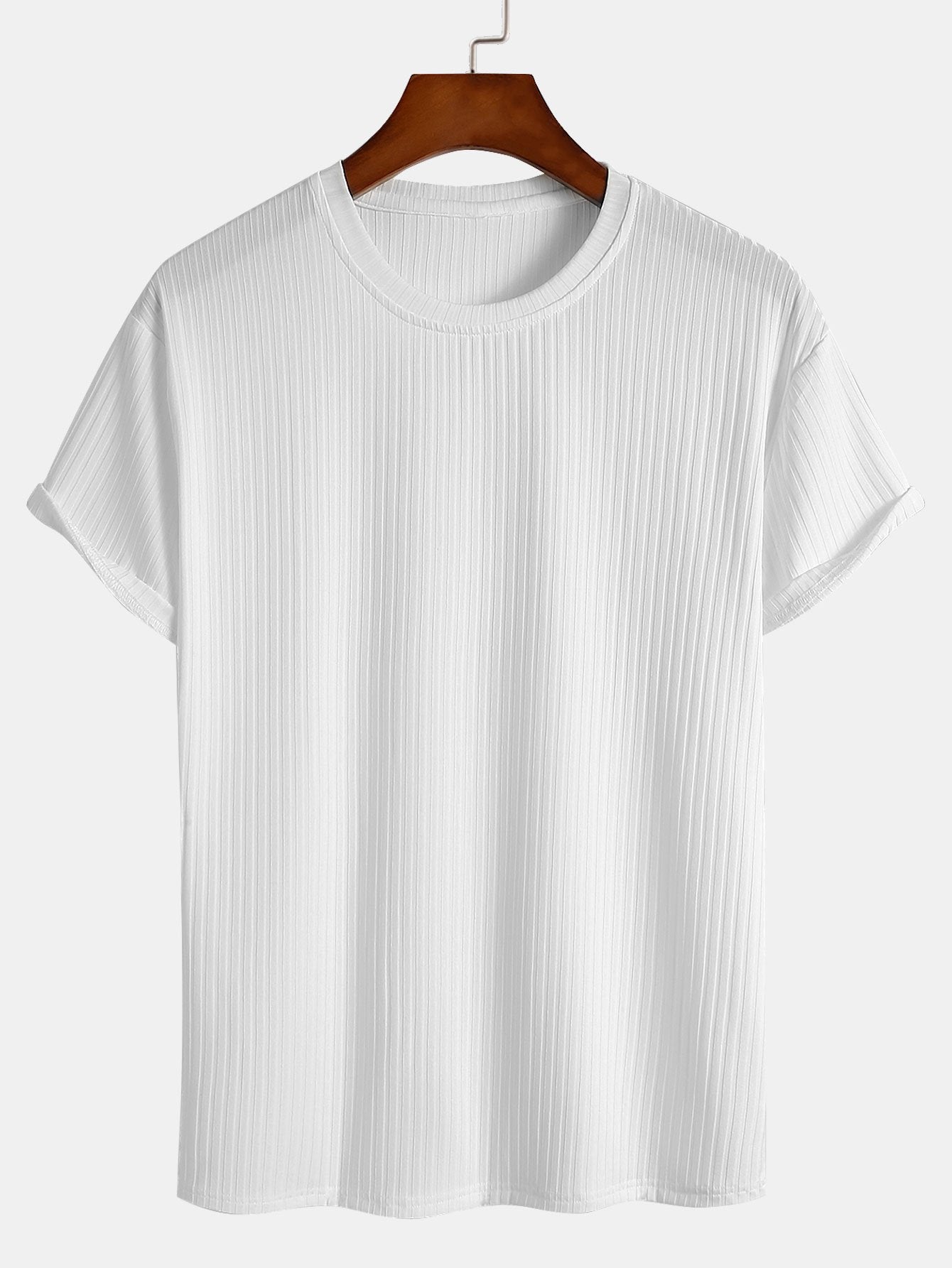 Basic Slim Fit Ribbed T-Shirt-Mitchell Shoes