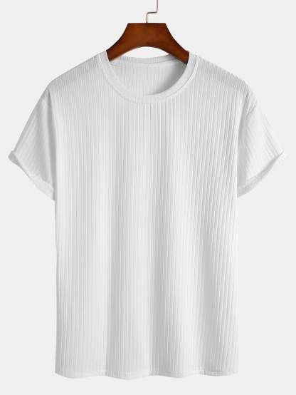 Basic Slim Fit Ribbed T-Shirt-Mitchell Shoes