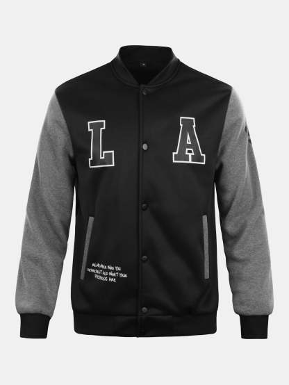 LA Print Baseball Jacket-Mitchell Shoes