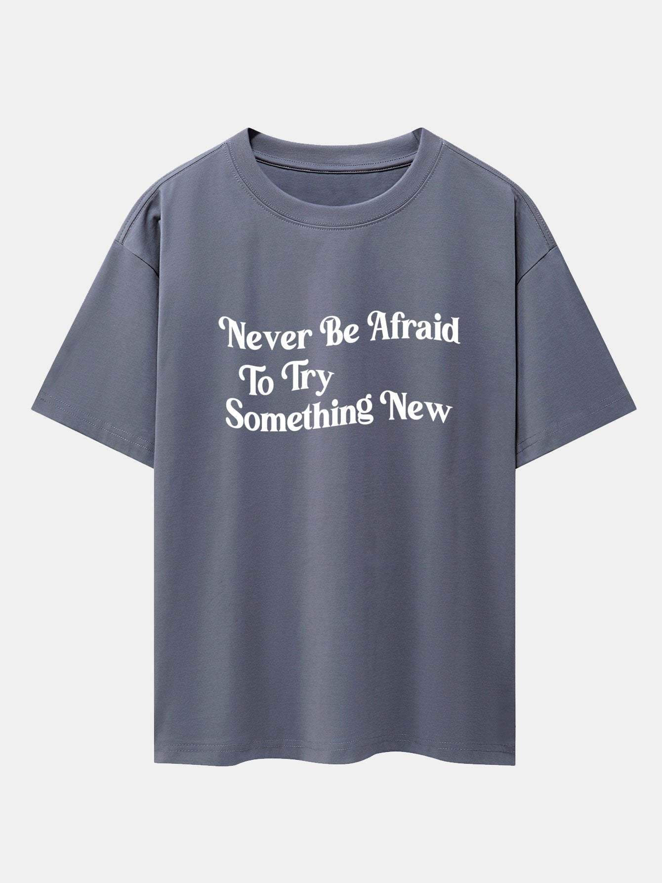 Slogan Print Drop Shoulder Oversize T-Shirt-Mitchell Shoes