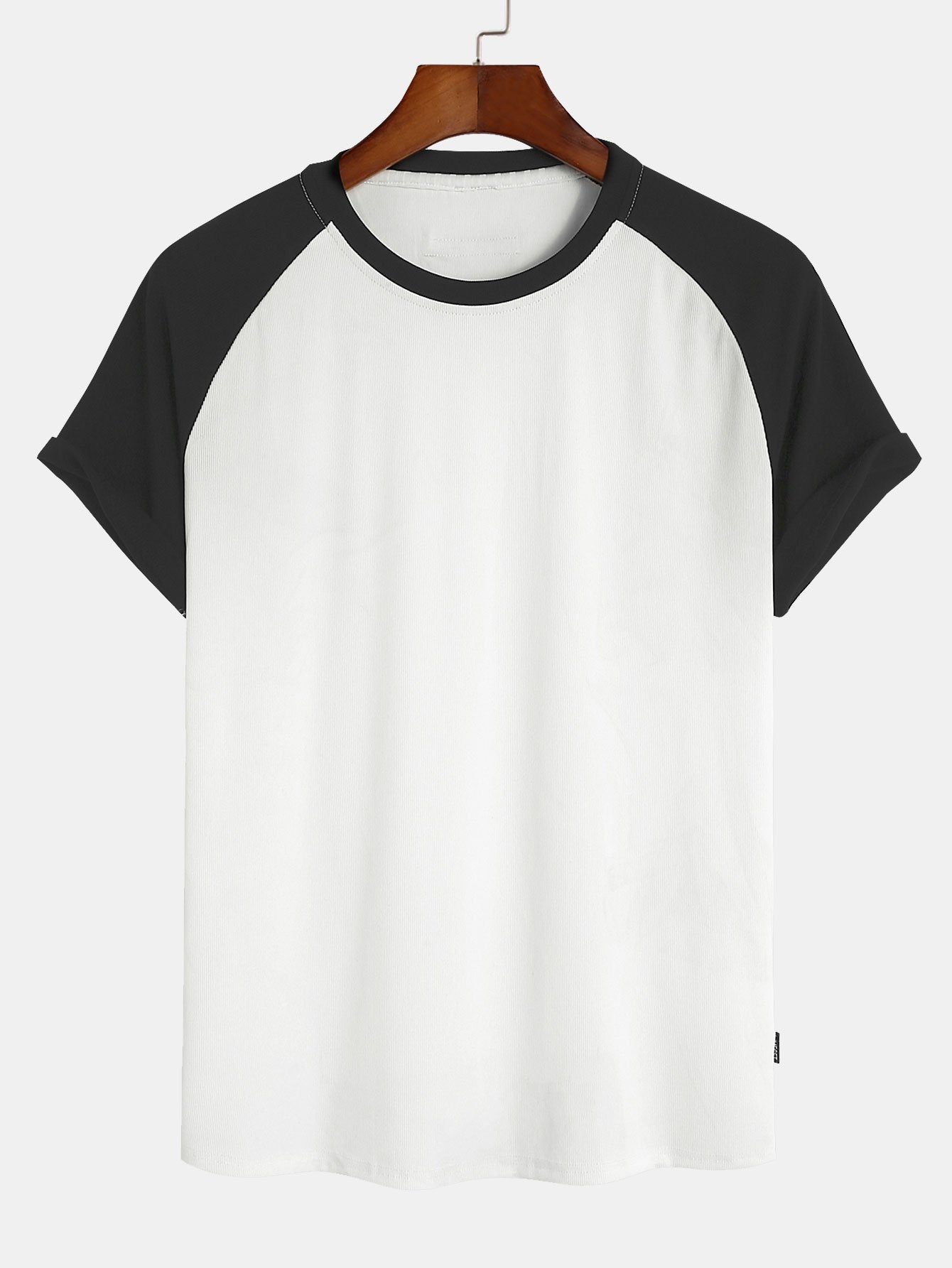 Muscle Fit Paneled Textured T-Shirt-Mitchell Shoes