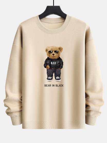 Bear In Black Print Relax Fit Sweatshirt-Mitchell Shoes