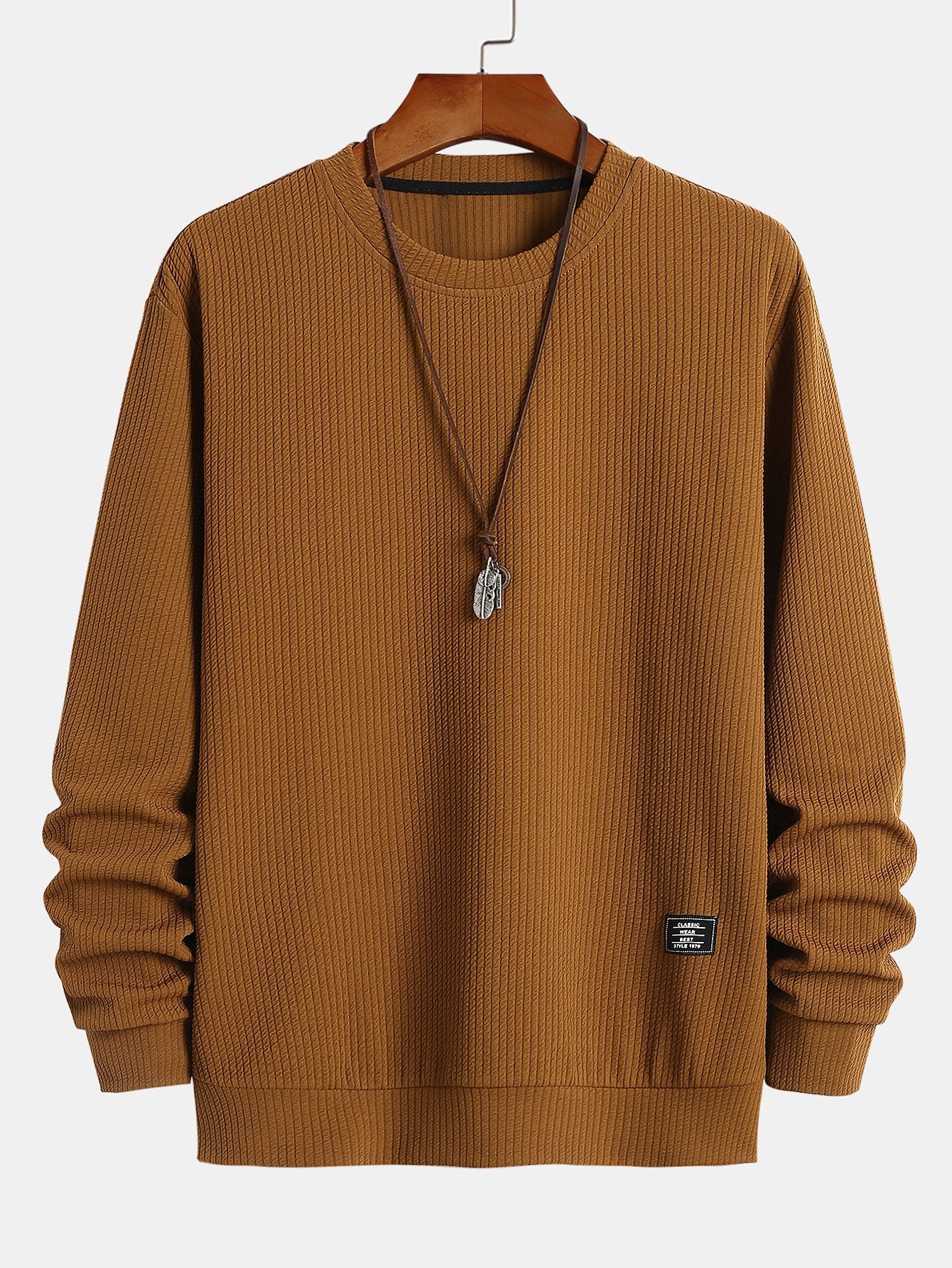 Ribbed Crew Sweatshirt-Mitchell Shoes